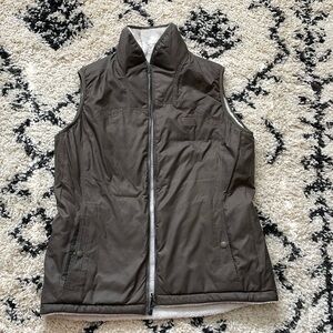 Large The North Face Dark Olive Green Fleece Lined Vest